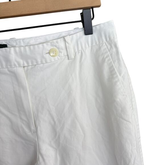 Brooks Brothers Cuffed Straight Leg Pants 6 White Trousers Tennis Prep Coastal - Picture 5 of 6